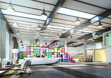 大亚湾魔方创意城办公室装修效果