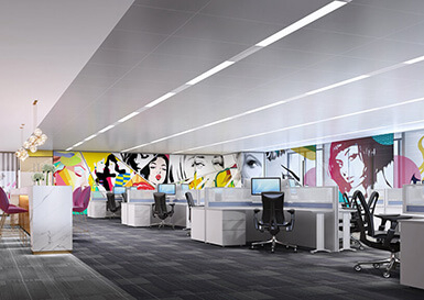 高雅而温馨—广州蓝之天办公室装饰装修